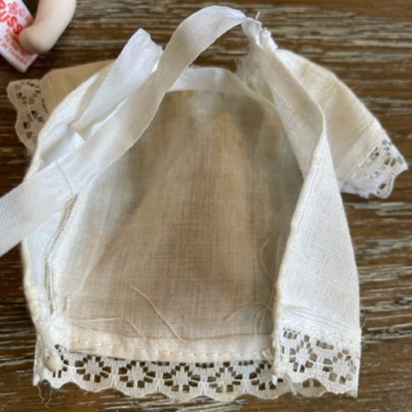 Vintage RUSS Baby Doll Porcelain Bisque Head Arms Leg Cloth Body Blue Eyes Dress - Picture 9 of 10